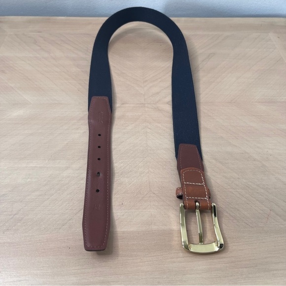 Torino Woven European Ribbed Striped Surcingle Belt Navy/Red Men's Size Medium - Picture 5 of 9